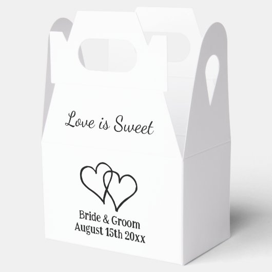 愛は甘いダブルハートのロ結婚ゴのカスタム フェイバーボックス (オープン)
