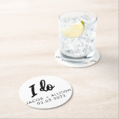 愛は甘いチョコエレガント結婚式の引き出物私がする ラウンドペーパーコースター (インサイチュ)