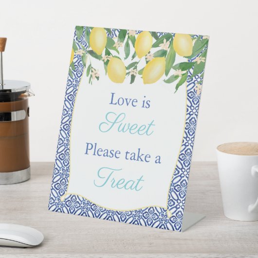 愛は甘いテイクアトリートレモンウェディングシャワー 台座サイン (インサイチュ)
