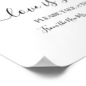 愛は甘いデザートテーブルウォーターカラーフラワーサイン ポスター (角)