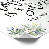 愛は甘いデザートテーブル結婚のユーカリ ポスター (角)