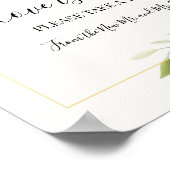 愛は甘いデザートテーブル結婚の緑のサイン ポスター (角)