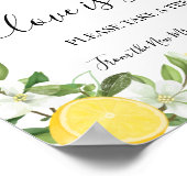 愛は甘いデザートテーブル結婚の緑のサイン ポスター (角)