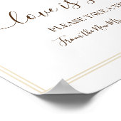 愛は甘いデザートテーブル結婚の緑のサイン ポスター (角)