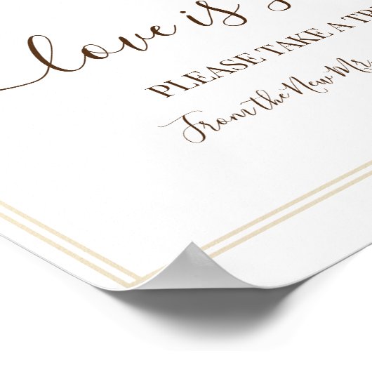 愛は甘いデザートテーブル結婚の緑のサイン ポスター (角)