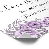 愛は甘いデザートテーブル結婚の緑のサイン ポスター (角)