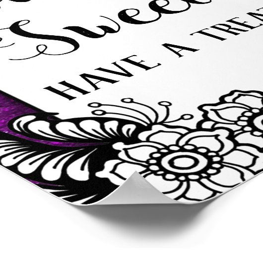 愛は甘いデザート紫のグリッタースパークレス ポスター (角)