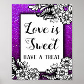 愛は甘いデザート紫のグリッタースパークレス ポスター (正面)