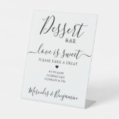 愛は甘いデザーパーソナライズされたト結婚バー 台座サイン (正面)