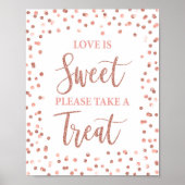 愛は甘いトリートを取るバラ金ゴールド標識 ポスター (正面)