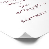 愛は甘いトリートエレガントな結婚式の好意バーガンディ ポスター (角)