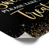 愛は甘いトリートサインブラック&金ゴールド ポスター (角)