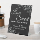 愛は甘いトリートシルバーとレースのようブラック 台座サイン (インサイチュ)