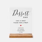 愛は甘いトリートデザート結婚のバー アクリルサイン (正面)