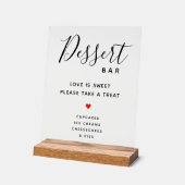 愛は甘いトリートデザート結婚のバー アクリルサイン (傾斜)