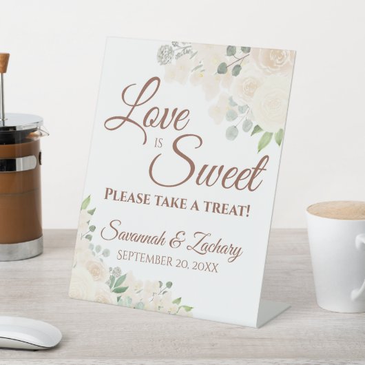 愛は甘いトリートピーチ淡い色のボホ結婚の 台座サイン (インサイチュ)