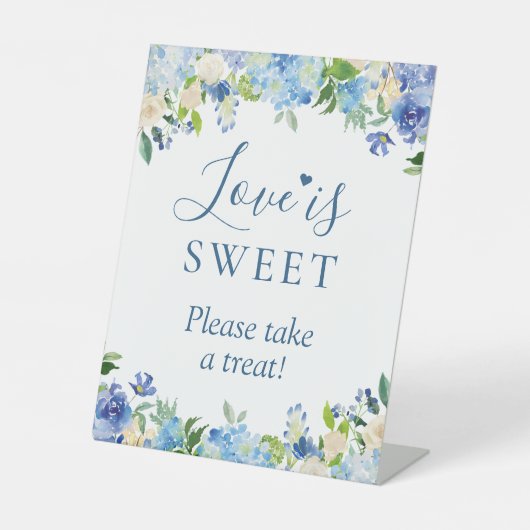 愛は甘いトリートブルーアジサイフローラ 台座サイン (正面)