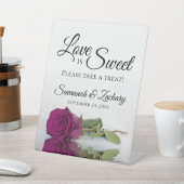 愛は甘いトリートマジェンタバラ結婚 台座サイン (インサイチュ)