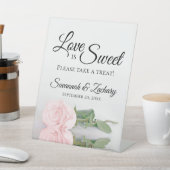 愛は甘いトリートメント赤面ピンク結婚ローズ 台座サイン (インサイチュ)