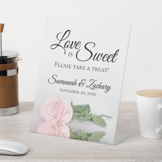 愛は甘いトリートメント赤面ピンク結婚ローズ 台座サイン (インサイチュ)