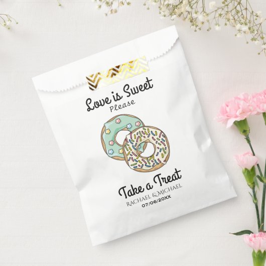 愛は甘いドーナツのカスタムウェディングを取る フェイバーバッグ (封をした状態)