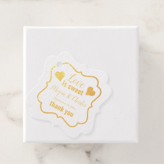 愛は甘いハートの結婚引用文ありがとう フェイバータグ (箱)