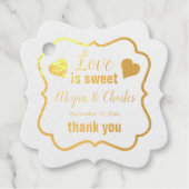 愛は甘いハートの結婚引用文ありがとう フェイバータグ (正面)