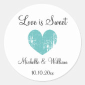 愛は甘いハートカスタムDIYウェディングパーティーの好意 ラウンドシール (正面)