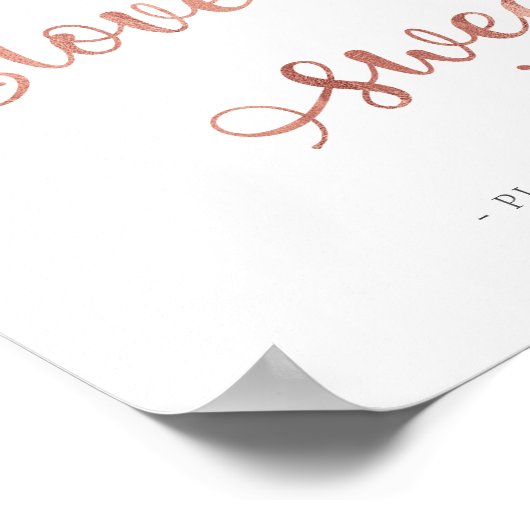 愛は甘いバラ金ゴールドデザートテー結婚ブルのサイン ポスター (角)