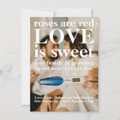 愛は甘いバレンタインの妊娠の露呈写真 案内状 (正面)