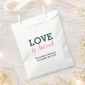 愛は甘いピンクのネイビー結婚ブルーのキャンディの好意 フェイバーバッグ (クリップ留めされた状態)