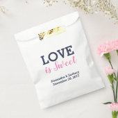 愛は甘いピンクのネイビー結婚ブルーのキャンディの好意 フェイバーバッグ (封をした状態)