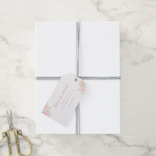 愛は甘いフローラ結婚式の引き出物ありがとう ギフトタグ (より糸付き)