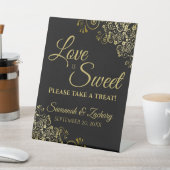 愛は甘いブラックのトリート金ゴールドレースを取る 台座サイン (インサイチュ)