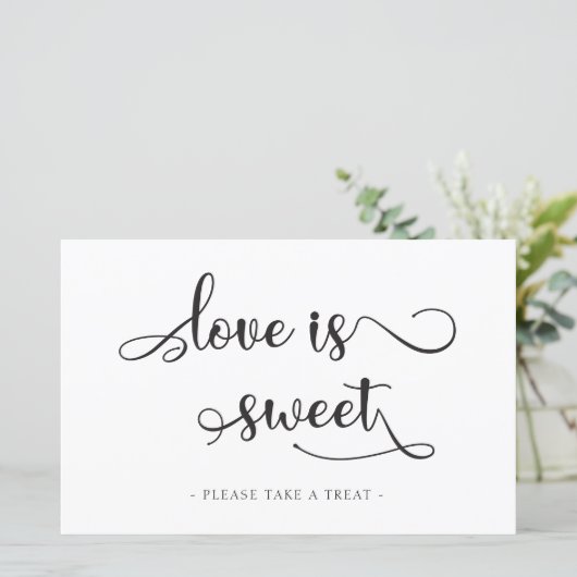 愛は甘いブラックデザートテーブル結婚のサイン (スタンド正面)