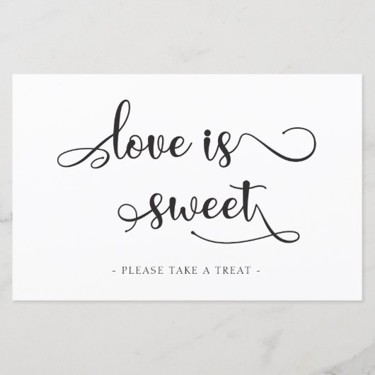 愛は甘いブラックデザートテーブル結婚のサイン (正面)