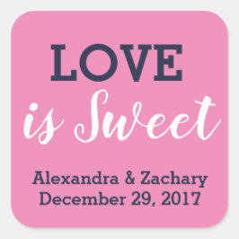 愛は甘いブラックピンクのネイビーブルーのエンゲージの好意 スクエアシール