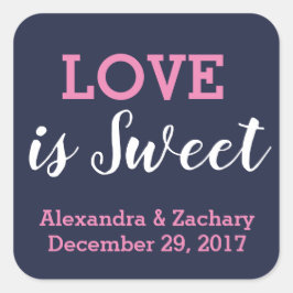 愛は甘いブラックピンクのネイビーブルーのエンゲージの好意 スクエアシール