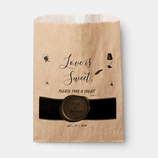 愛は甘いペンとインクウェルの結婚ごちそう フェイバーバッグ (正面)