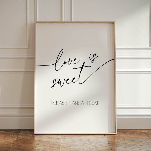 愛は甘いミニマリストの白黒ビュッフェ 台座サイン