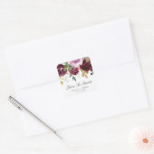 愛は甘いムーディースプラムウォーターの色のフローラ結婚 スクエアシール (封筒)