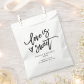 愛は甘いモダンおもしろいの結婚ハート手書き フェイバーバッグ (クリップ留めされた状態)