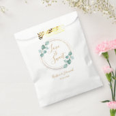愛は甘いユーカリの水の色のスクリプト結婚の フェイバーバッグ (封をした状態)