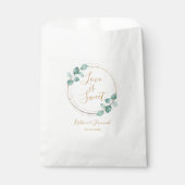 愛は甘いユーカリの水の色のスクリプト結婚の フェイバーバッグ (正面)