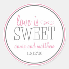 愛は甘いラベル（ピンク/グレー） ラウンドシール