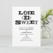 愛は甘いヴィンテージモダン結婚式招待状 招待状 (スタンド正面)