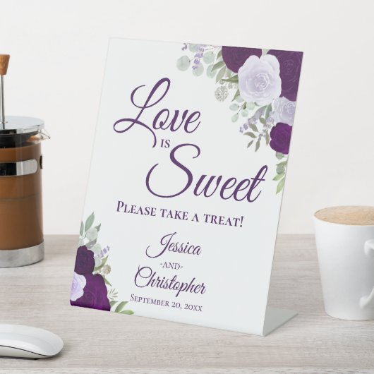 愛は甘い取るトリートパープルボホシックフローラ 台座サイン (インサイチュ)
