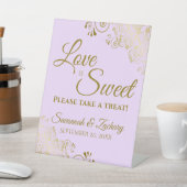 愛は甘い取るトリート金ゴールドレース薄紫紫 台座サイン (インサイチュ)