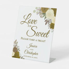 愛は甘い取るトリート金ゴールド&イエローフローラ 台座サイン