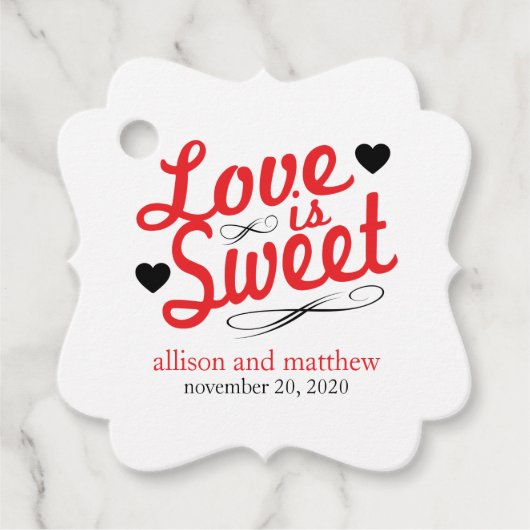 愛は甘い古いファッション（赤/黒） フェイバータグ (正面)